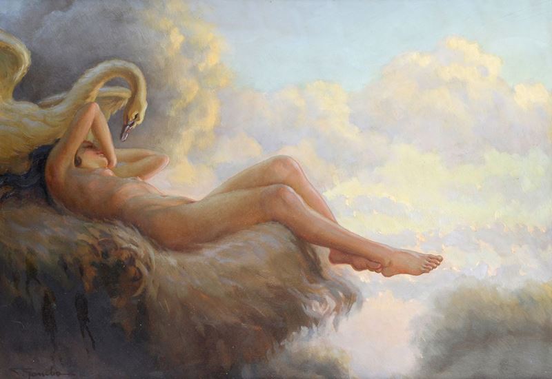 Celestino Gamba - Leda e il Cigno