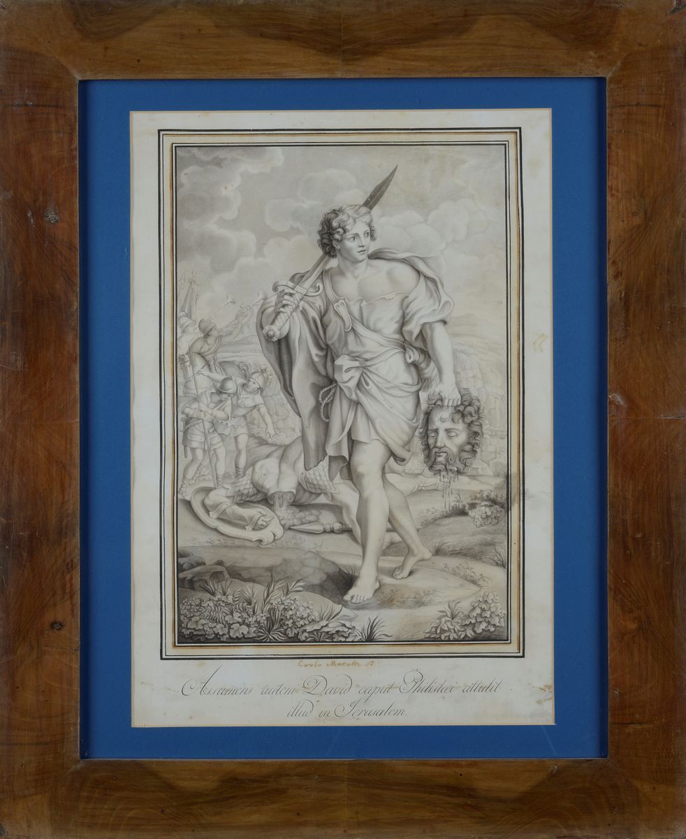 Scuola Francese, XVIII Sec. - Davide e Golia (da C. Maratta)