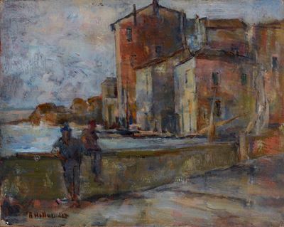 Paese Costiero con Figure