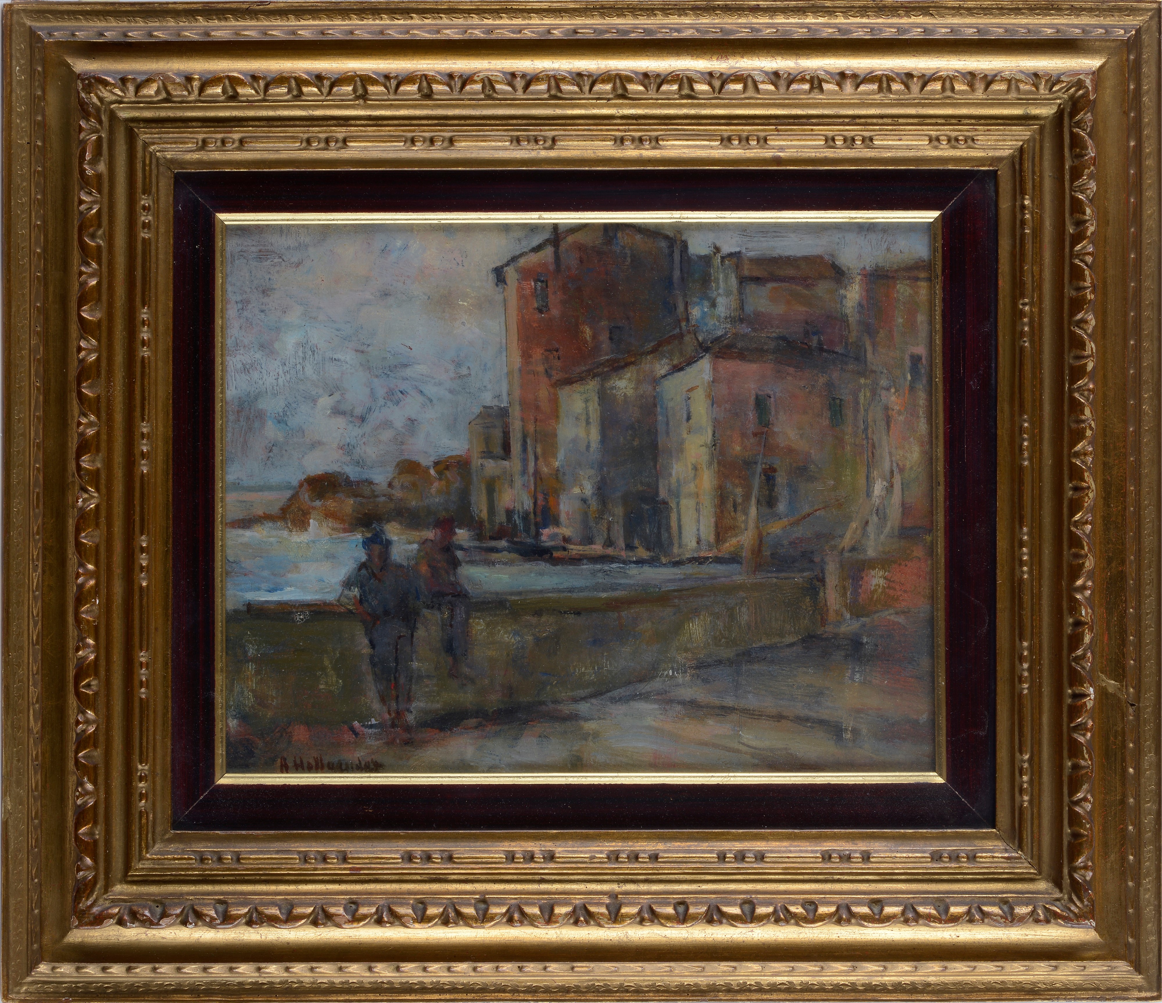 Alfonso Hollaender - Paese Costiero con Figure