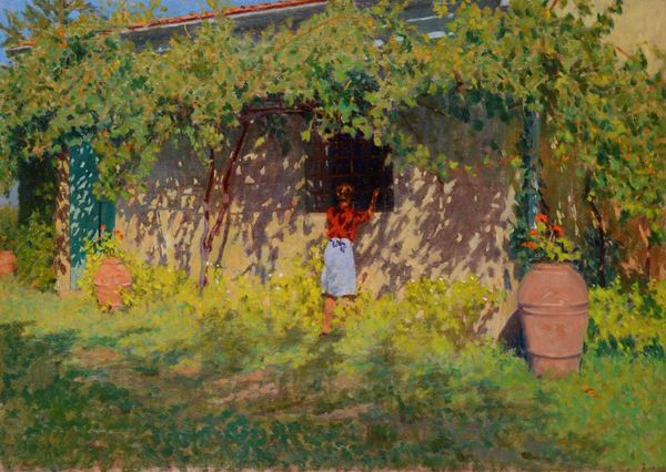 Giorgio Kienerk - Under the grape pergola (Fauglia)