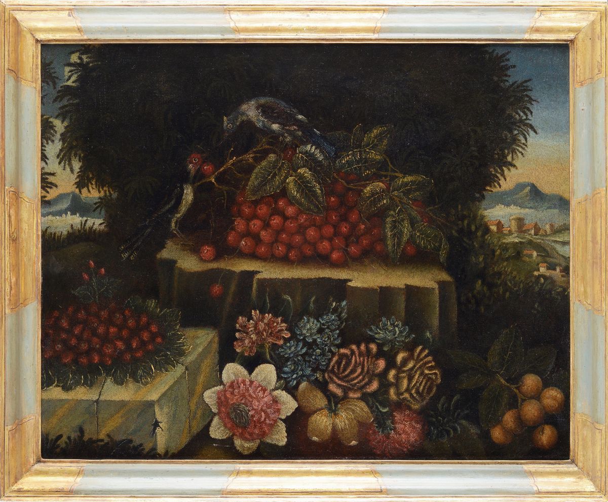 Scuola Lombarda, XVIII Sec. - Coppia di Nature Morte