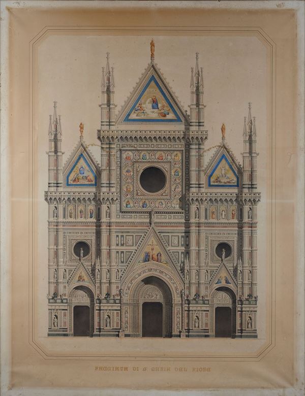 Attr. a Guido Bonci Casuccini - Project for the facade of the Church of Santa Maria del Fiore in Florence