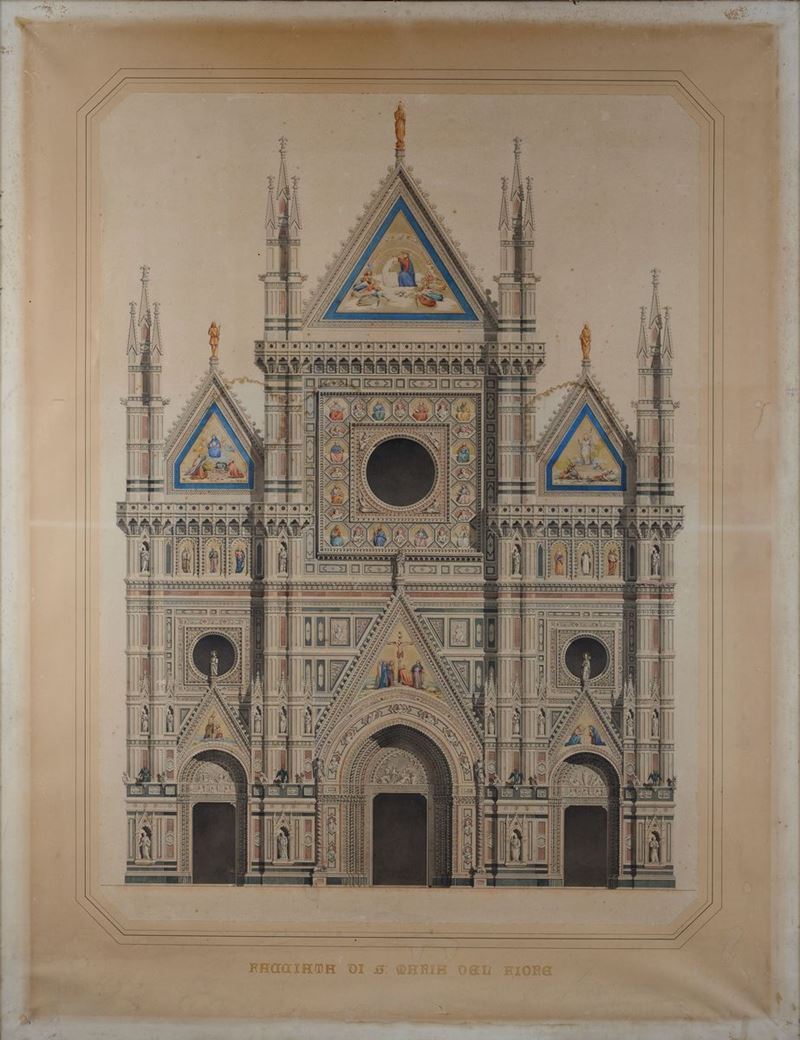 Attr. a Guido Bonci Casuccini - Progetto per la Facciata della Chiesa di Santa Maria del Fiore a ...