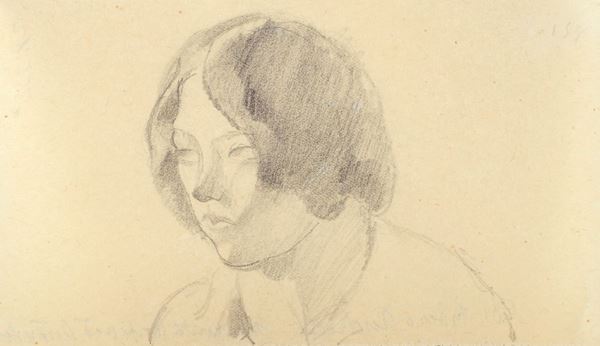 Attr. a Libero Andreotti : Portrait  - Pencil on paper - Auction AUTHORS OF XIX AND XX CENTURY - II - Galleria Pananti Casa d'Aste