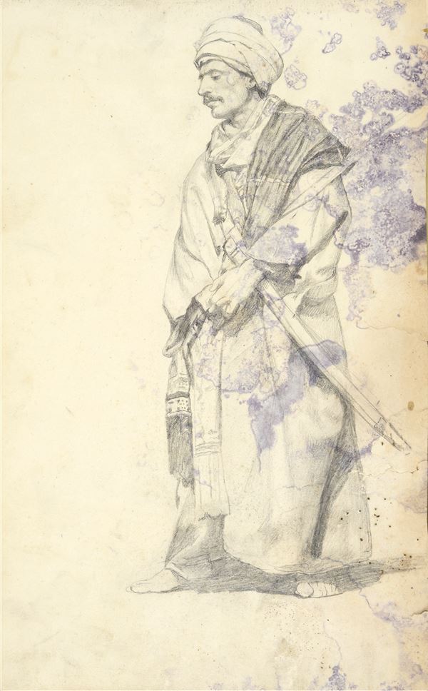 Anonimo, XIX sec. : Arabic  - Pencil on paper - Auction AUTHORS OF XIX AND XX CENTURY - II - Galleria Pananti Casa d'Aste