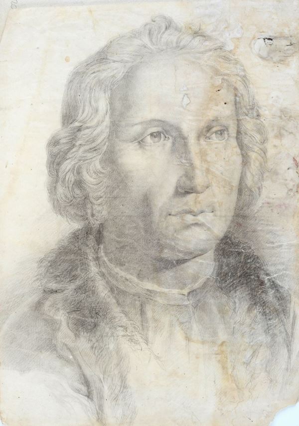 Anonimo, XIX sec. : Ritratto di Cristoforo Colombo  - Matita su carta - Asta ANTIQUARIATO - I - Galleria Pananti Casa d'Aste