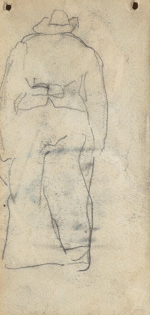 Lorenzo Viani - Study of a figure seen from behind (front/rear)