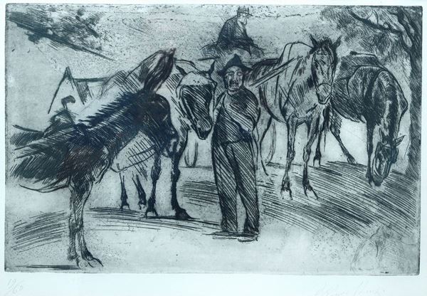 Arturo Checchi - Figures with mules