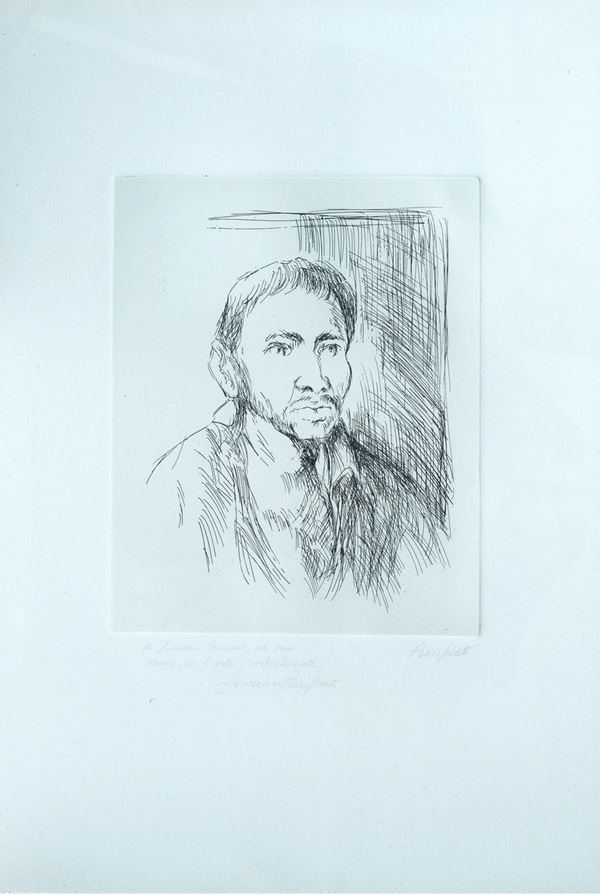 Domenico Purificato : Senza titolo  - Acquaforte - Asta GRAFICA - Galleria Pananti Casa d'Aste