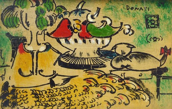Lazzaro Donati - Figura con zuppiera e gatto