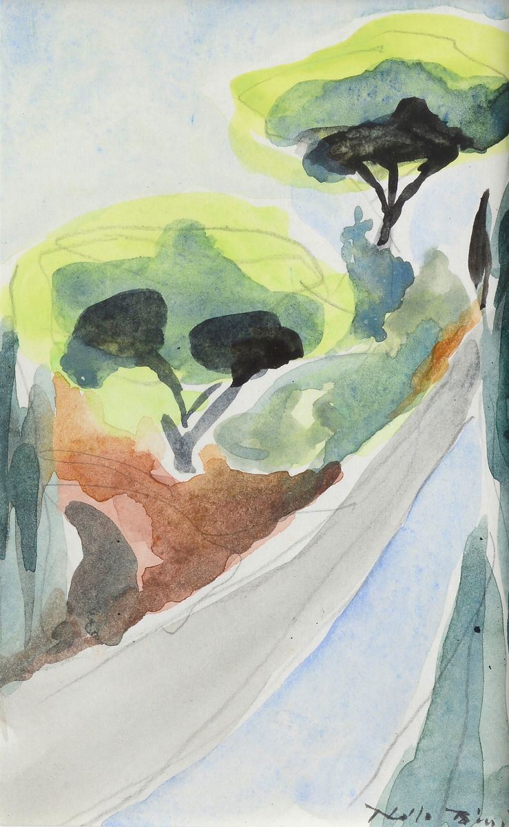 Nello Bini - Strada con Alberi