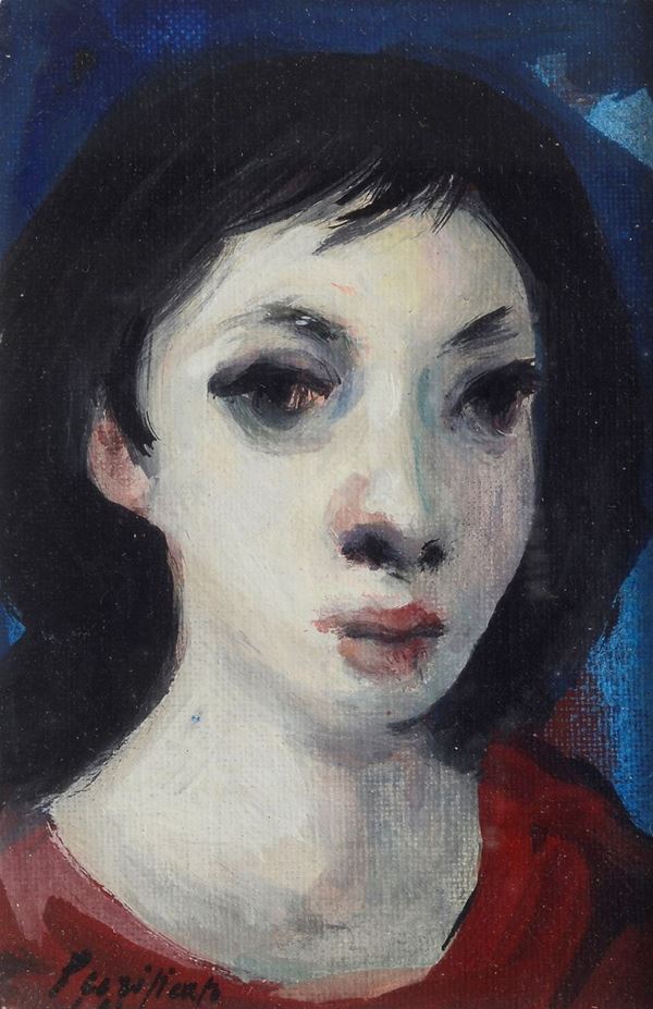 Domenico Purificato - Ragazza con il golfino rosso