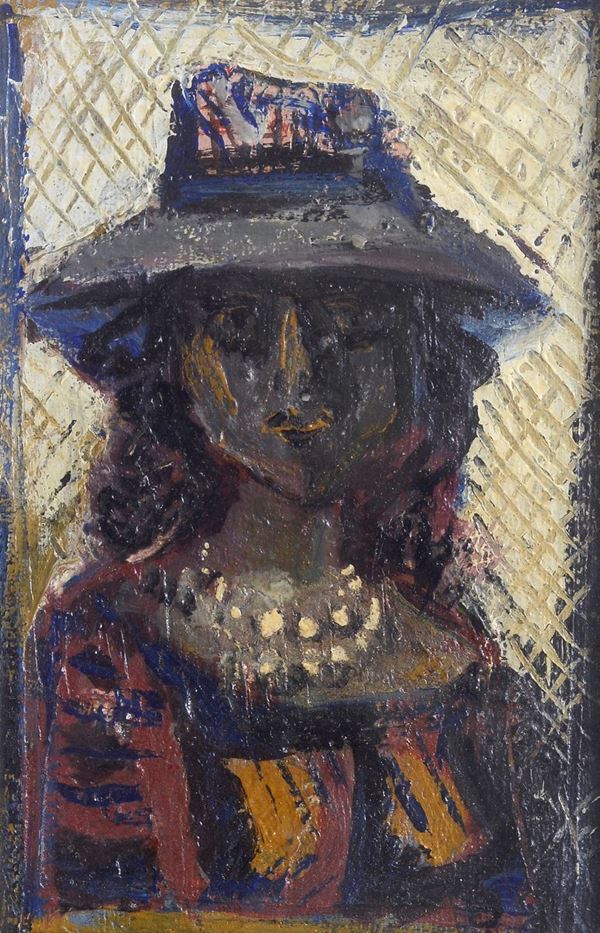 Aldo Borgonzoni - Donna con cappello