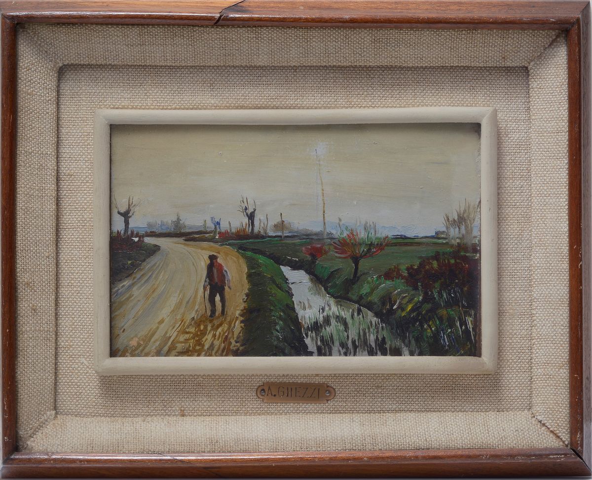 Alfredo Ghezzi - Paesaggio con Strada e Figura
