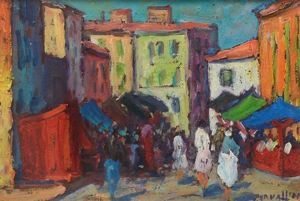 Giuseppe Cavallini - Mercato a Livorno