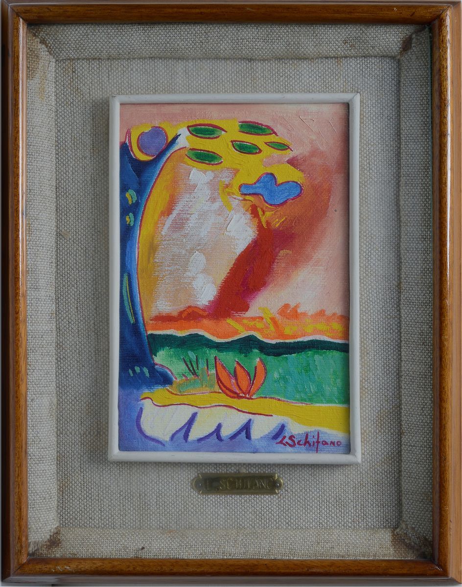 Luciano Schifano - Campagna con Albero