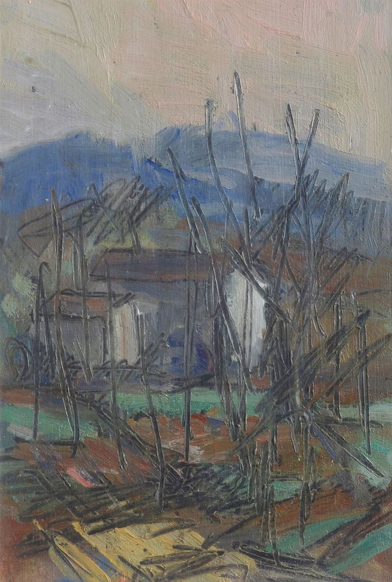 Quinto Martini - Paesaggio con Case