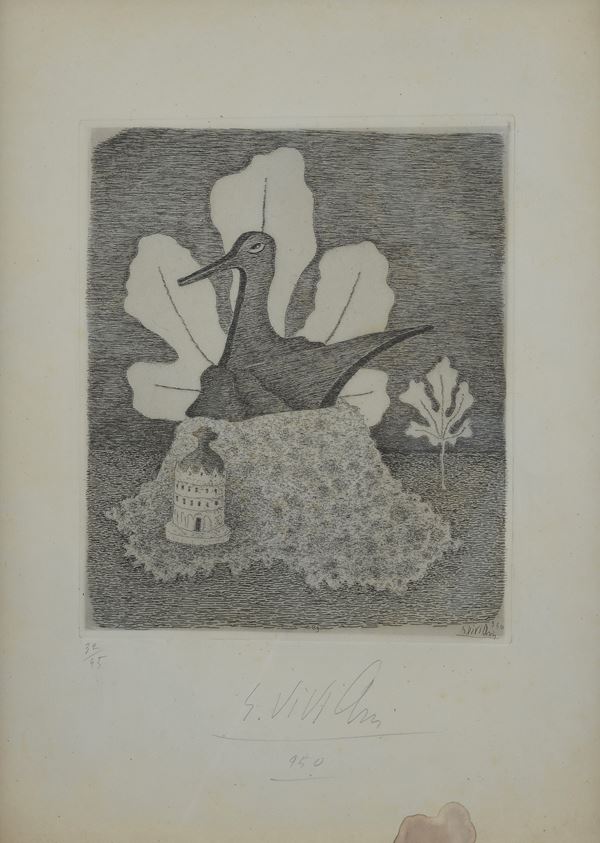 Giuseppe Viviani - Print and leaf