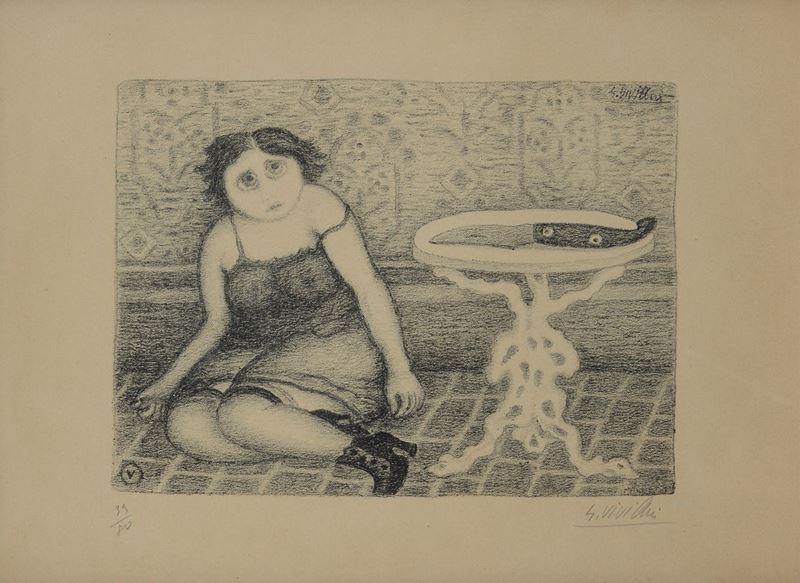 Giuseppe Viviani - Tavola V (dalla Cartella Romanzo Nero)