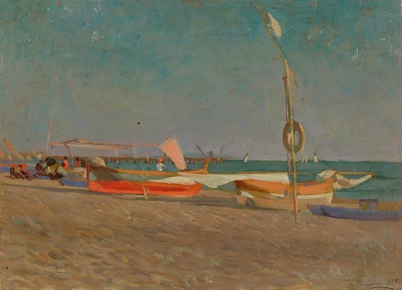 Ruggero Focardi - La Spiaggia del Forte De' Marmi, 1925
