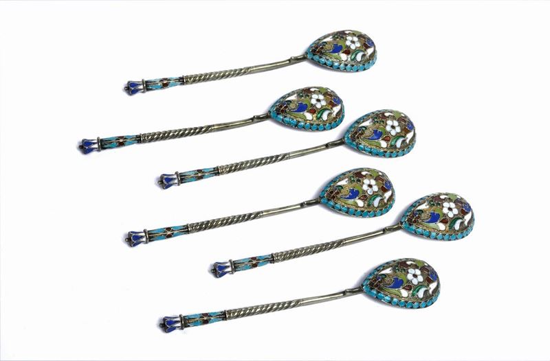 Sei Cucchiaini Cloisonné