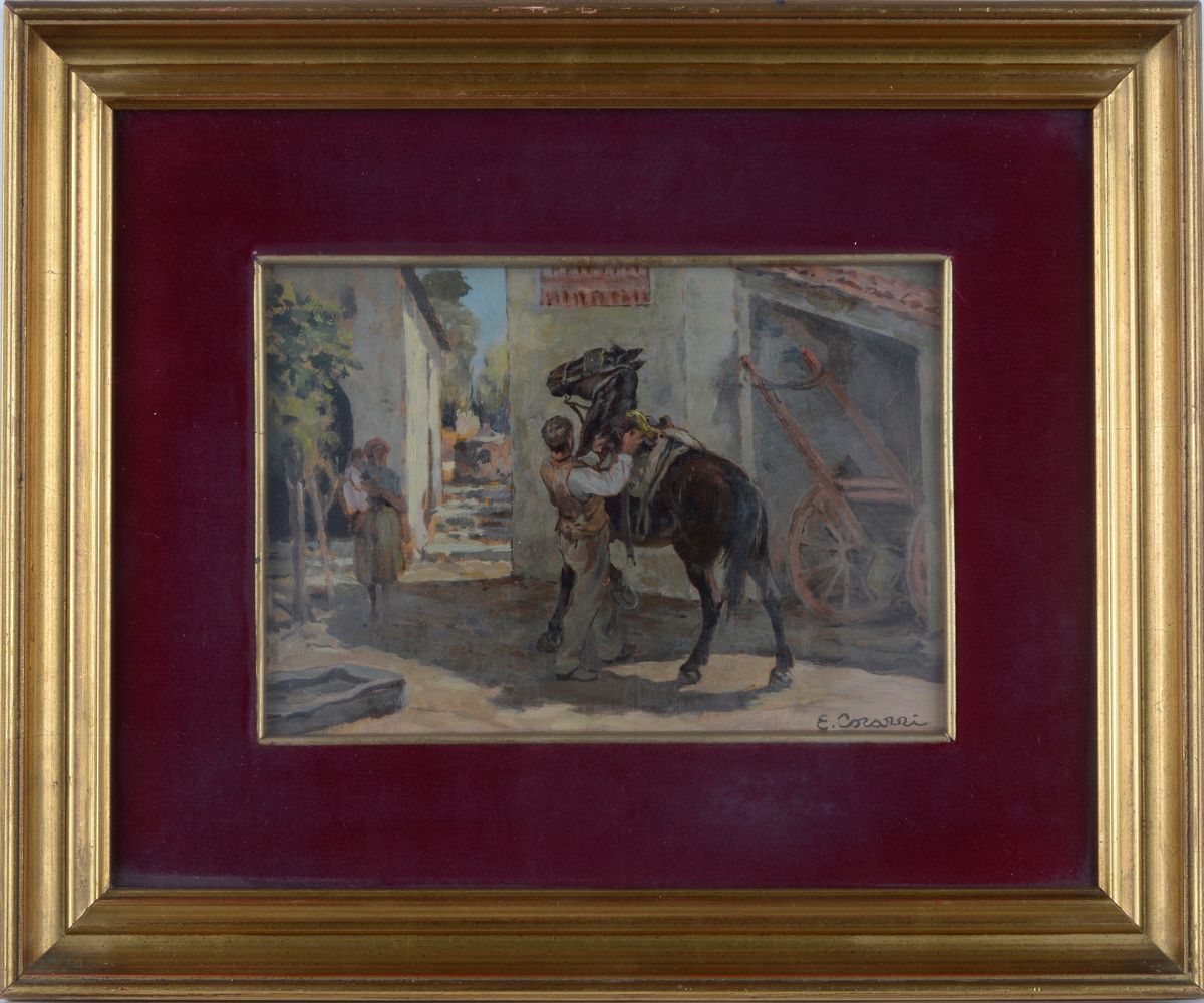 Enrico Corazzi - Contadino con Cavallo