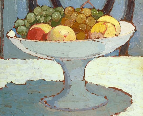 Oscar Ghiglia - La fruttiera (fronte) Studio di facciata (retro)