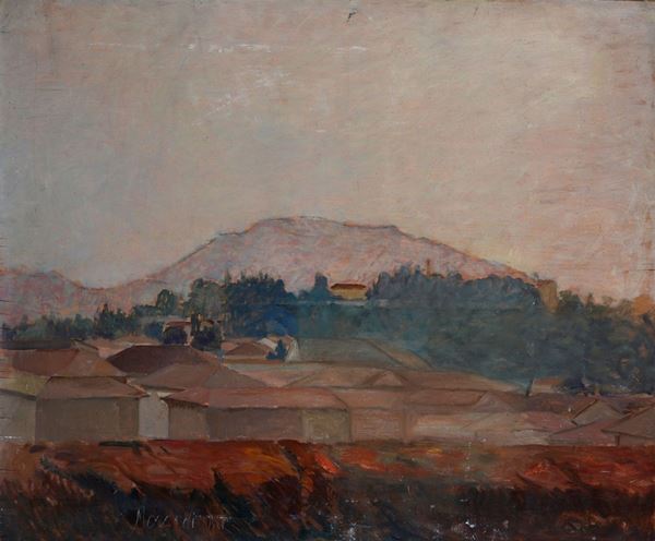 Anonimo, XX sec. - Landscape with houses