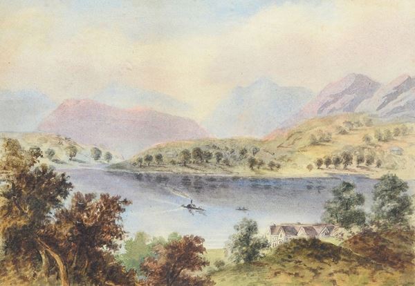Anonimo, XIX sec. - Lake landscape