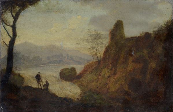 Anonimo, inizi XIX sec. - Landscape with Figures