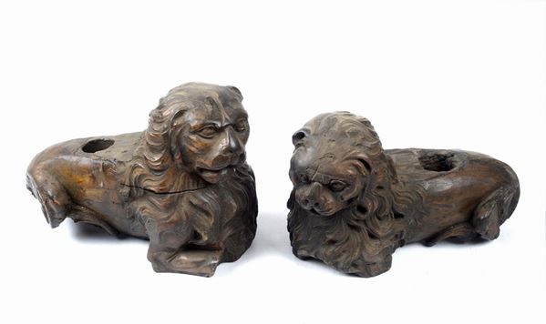 Coppia di leoni stilofori  - Asta Da un Collezionista Lombardo - Galleria Pananti Casa d'Aste