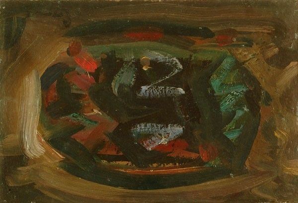 Enzo Pregno : Minerali, 1954  - Olio su cartone, - Asta Arte Moderna e Contemporanea - Galleria Pananti Casa d'Aste