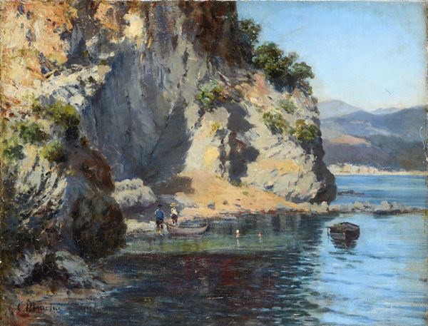 Attr. a Carlo Mancini - Cove with figures