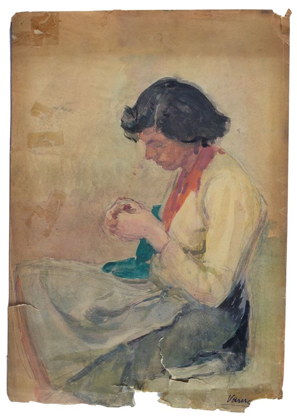 Carlo Varese - Woman sewing