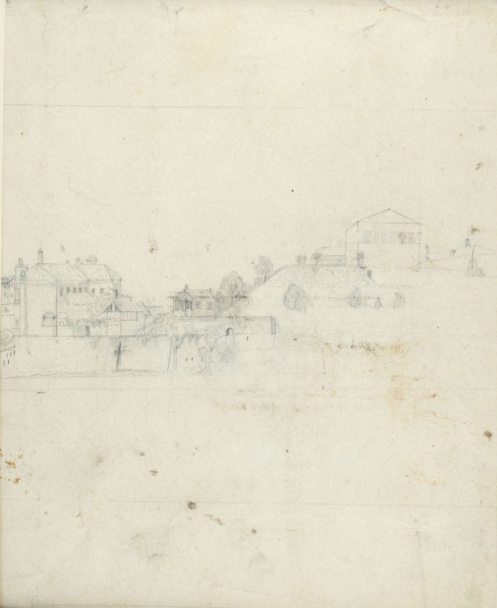 Attr. a Giovanni Carnovali Detto il Piccio - Paesaggio (fronte) Studi per Sposalizio della Vergin...