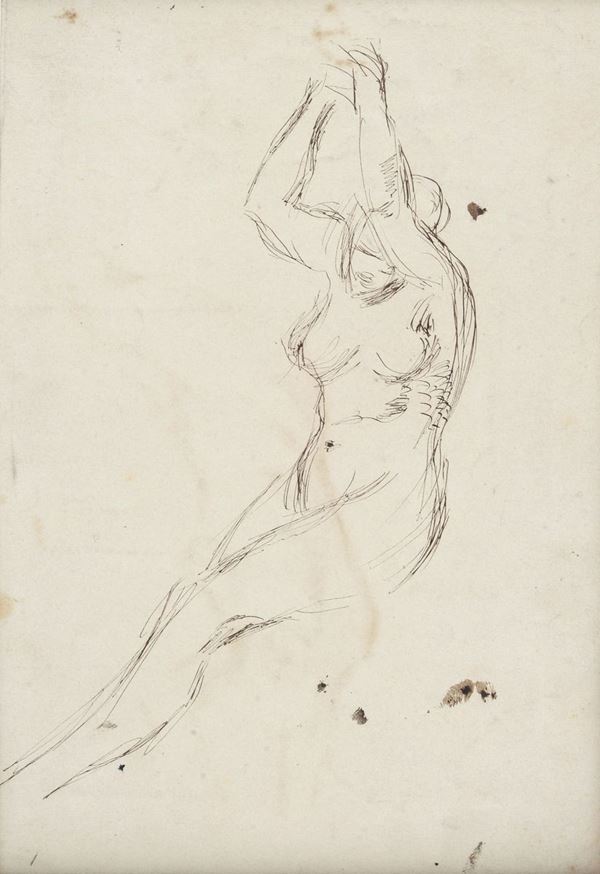 Anonimo, XIX sec. - Figure studies (front - back)