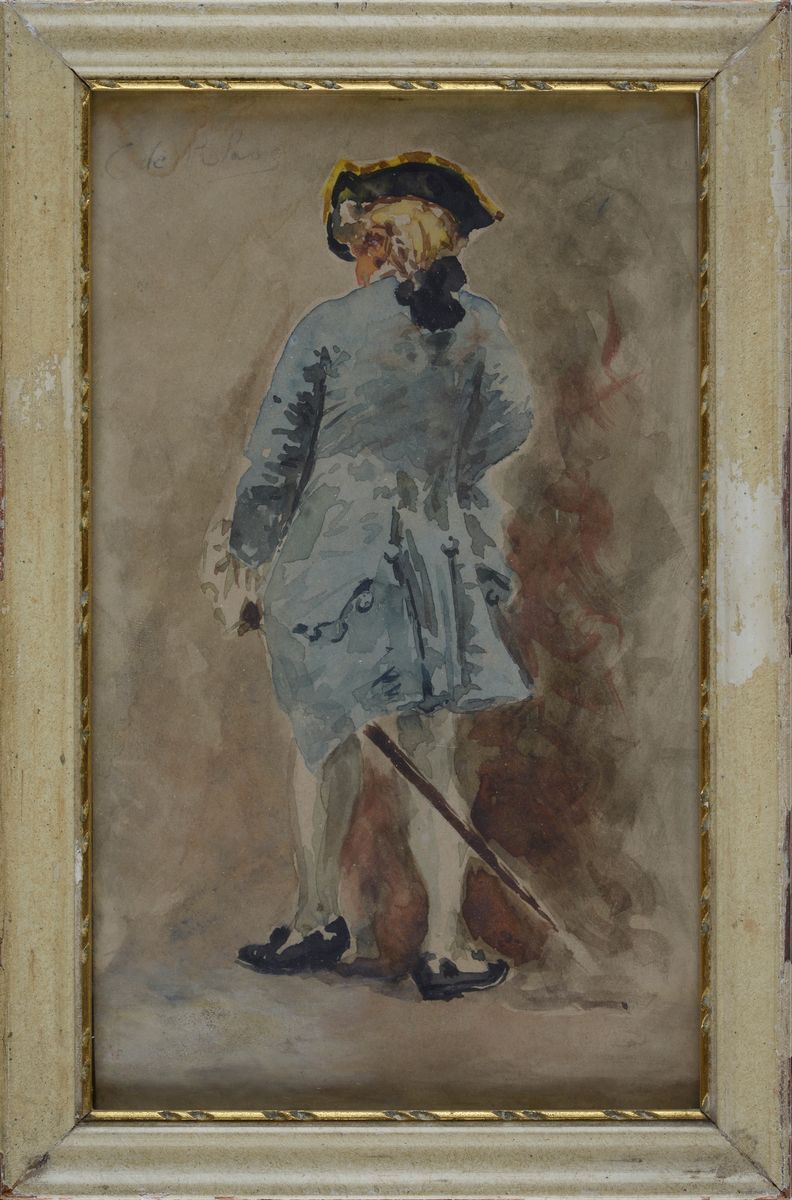 Anonimo, XIX Sec. - Uomo di Spalle in Abiti Settecenteschi