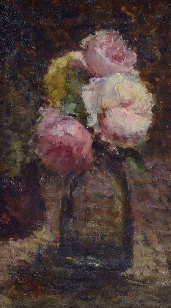Anonimo, XX sec. - Vase with roses