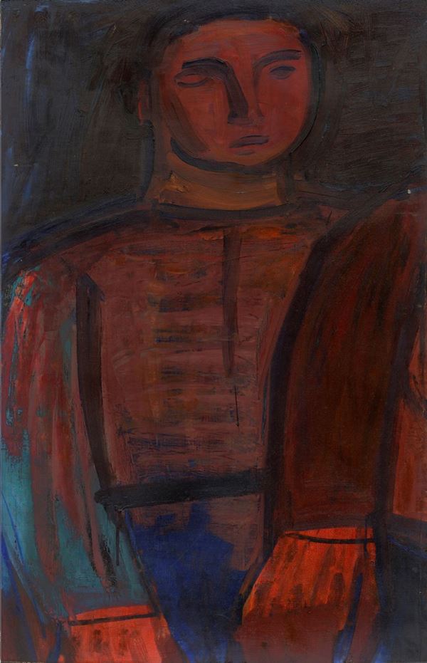 Anonimo, XX sec. - Figure (front), Landscape (verso)