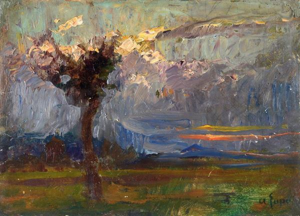 Attr. a Alessandro Lupo - Landscape with tree