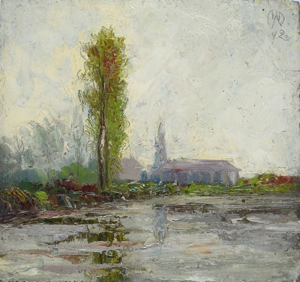 Anonimo, XIX sec. - River landscape