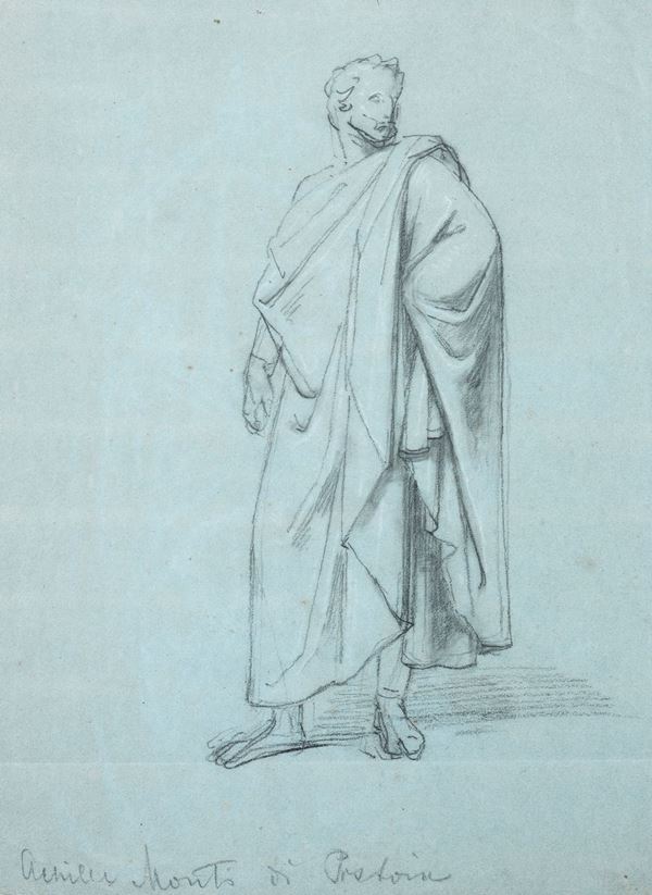 Anonimo, XIX sec. - Studio di figura con manto