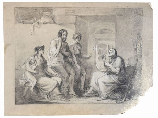 Anonimo, XIX sec. - Suonatore di cetra