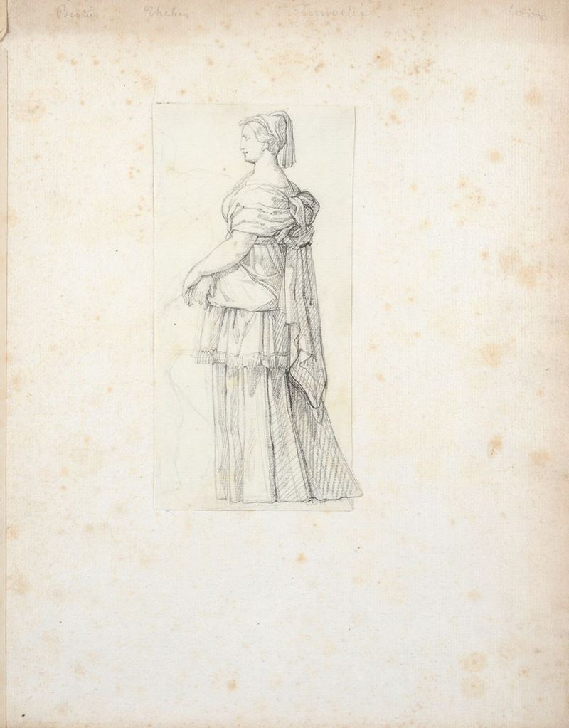 Anonimo, XIX Sec. - Figura Femminile di Profilo