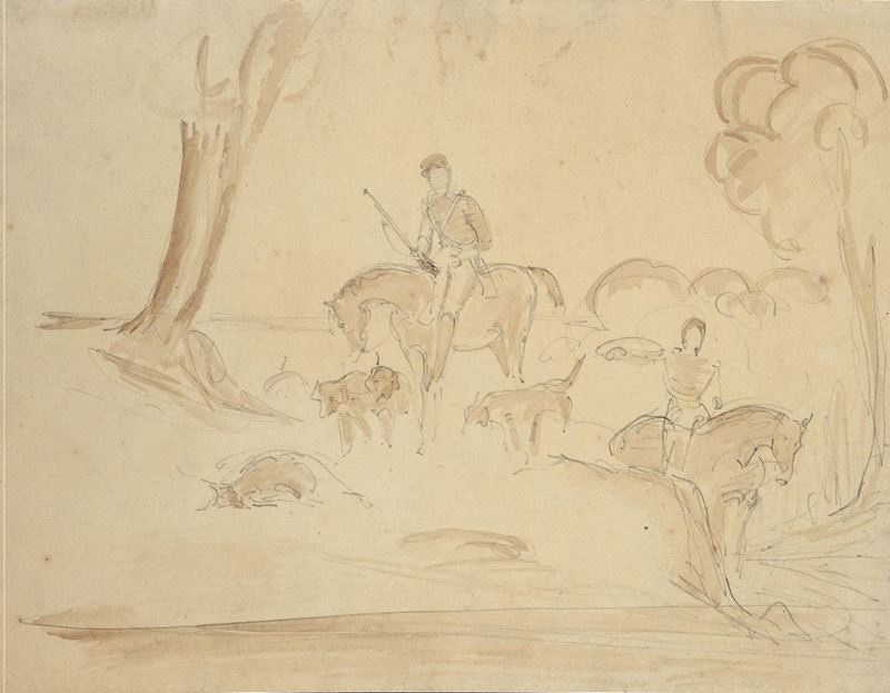 Attr. a Alfred De Dreux - Caccia