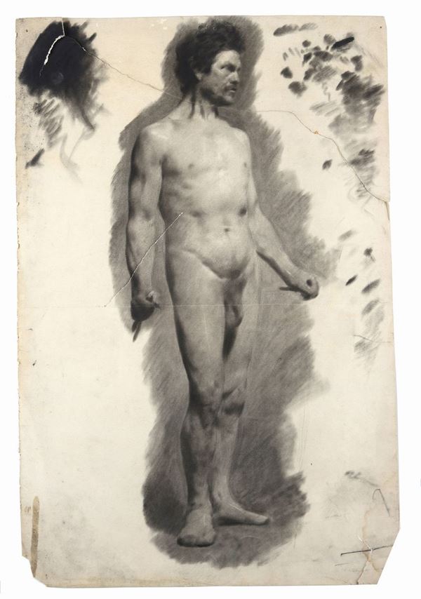 Anonimo, XIX - XX sec. : Nudo (studio accademico)  - Carboncino su carta - Auction ANTIQUES - I - Galleria Pananti Casa d'Aste