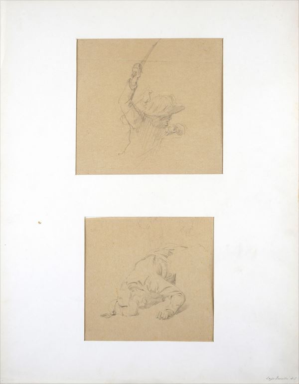 Attr. a Emilio Lapi : Studi di soldati   - Matita su carta - Auction AUTHORS OF XIX AND XX CENTURY - II - Galleria Pananti Casa d'Aste