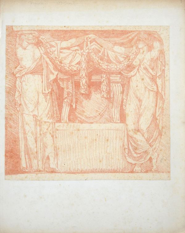 Anonimo, XX sec. : Bassorilievo  - Sanguigna su carta - Auction ANTIQUES - I - Galleria Pananti Casa d'Aste