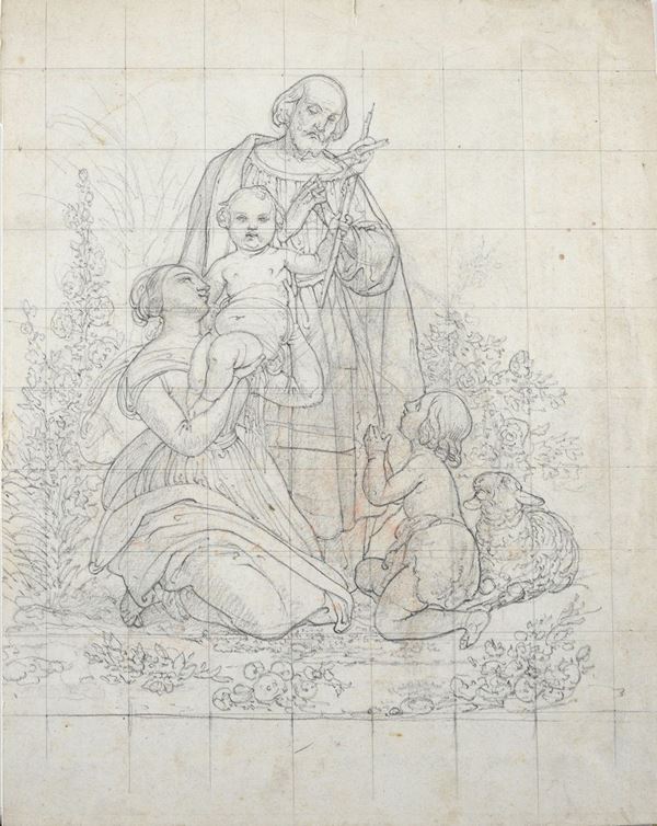 Anonimo, XIX sec. - Sacra Famiglia (fronte) Natività (retro)